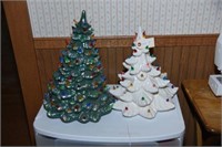 Lot #43 (2) Ceramic Christmas trees