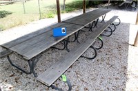 Wooden Picnic Tables, Galvanized Frames 6 ft