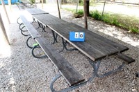 Wooden Picnic Tables, Galvanized Frames 6 ft