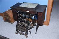 Lot #5 Singer antique treadle base sewing