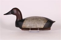 Canvasback Drake Duck Decoy By Unknown MI Maker,