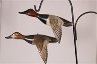 Pair of Flying Hen & Drake Canvasback Duck Decoys