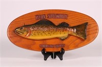 12.5" Carved Rainbow Trout Wall Plaque by Bud