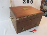 Wood Silverware Storage Box w/ Keys