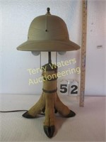 4 Legged Lamp 22" Safari Hat Shade