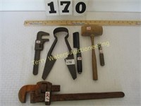Wood Mallet, Comb, Grass Clippers, Adj Wrench,
