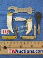 7 Pc Bear Claw & Knife Pendants