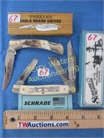 Schrade Scrimshaw SC505 & Parker & Son M-1487