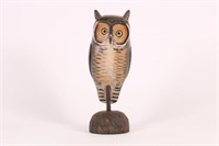Excellent Hand Carved & Painted Great Horn Owl