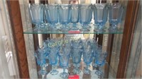 24 Blue Fostoria Glasses