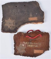 2- 1915 PANAMA PACIFIC SOUVENIR PLAQUES