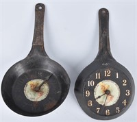 2- 1901 PAN-AMERICAN EXPO FRYING PAN CLOCKS