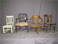 (qty - 4) Chairs and Rocker-