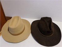2 Vintage Stetson Cowboy Hats Sz L