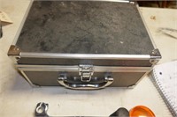 ALUMINUM BOX WITH MOTORCYCLE PARTS