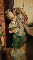 Antique Boy Chalk Statue 28" Tall
