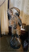 Boy Cherry Picker Chalk Statue 28" Tall