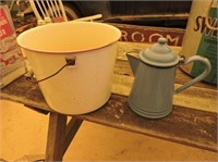 Enamelware Coffee Pot and Pail