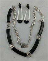 Black Necklace & Earrings