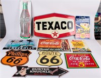 Lot of Tin Reproduction Coca Cola/Advertising Sign