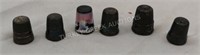 6 STERLING THIMBLES INC. ENAMELED SCENIC W/MOOSE,