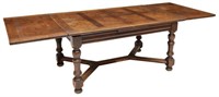 FRENCH PROVINCIAL OAK DRAW LEAF DINING TABLE