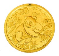 CHINESE GOLD PANDA COIN, 1/10 OUNCE GOLD