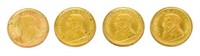 (4) KRUGERRAND GOLD COINS, EACH 1/10 OUNCE