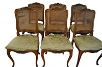 6 Antique Cane Back French Chairs