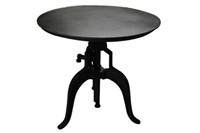 Antique Industrial Table, Black, 29" Round