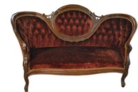 Petite Tufted Victorian Era Sofa