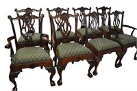 8 Chippendale Style Mahogany Dining Chairs