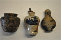 Antique Asian Snuff Bottles & Vase