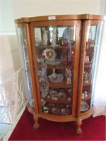 Wood curio cabinet