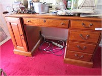 Wood computer desk filing cabinet