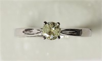 10kt White Gold Diamond (0.20ct) Solitaire Ring