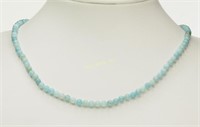 Sterling Silver Clasp Chalcedony Necklace