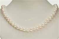 Sterling Silver Lobster Clasp FW Pearl Necklace