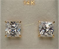 14K Gold Cubic Zirconia Earrings Retail $360