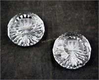 2 Realtor 3" Diamond Cut Glass Paper Weights