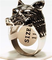 Men's Stainless Steel Wolf Ring