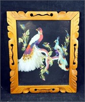 Vintage Mexican Feathercraft Bird Art Picture
