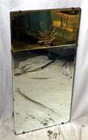 Vintage Art Deco Etched Glass 15" X 30" Mirror