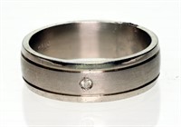 Stamped Stainless Steel Diamond Ring