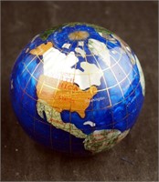 Solid Glass Inlaid World Globe Paper Weight