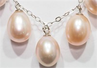 9-NT11 10K Gold Peach, & Pearl Necklace