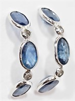23-NT11 14K Gold, Sapphire & Diamond Earrings