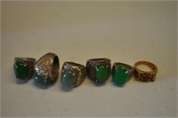 6 Antique Asian Rings