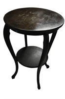 Round Dark Walnut Side Table