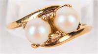 Jewelry 10kt Yellow Gold Pearl Cocktail Ring